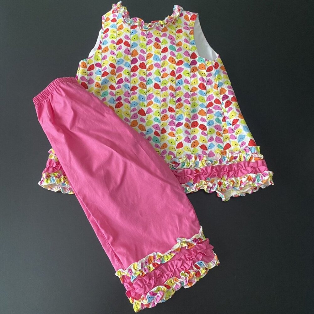 Le' Za Me Open Back Bow Top With Capri Pants